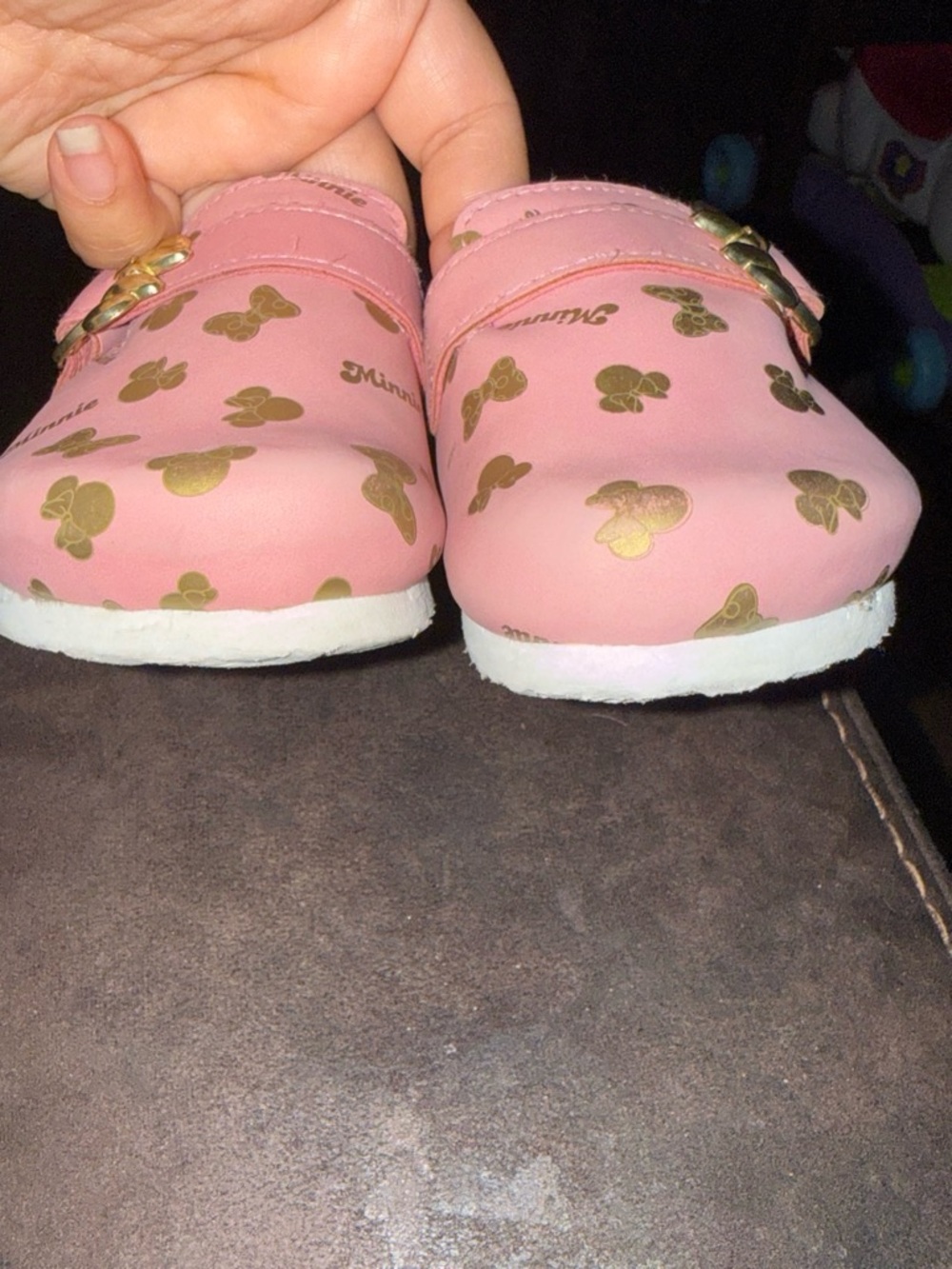 Disney Minnie Pink and Gold Baby Sandals